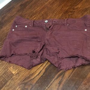 Maroon shorts from American Eagle